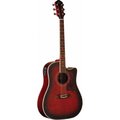 Oscar Schmidt Oscar Schmidt OG2CEFBC-A-U Dreadnought Acoustic Electric Guitar Flame; Black Cherry OG2CEFBC-A-U